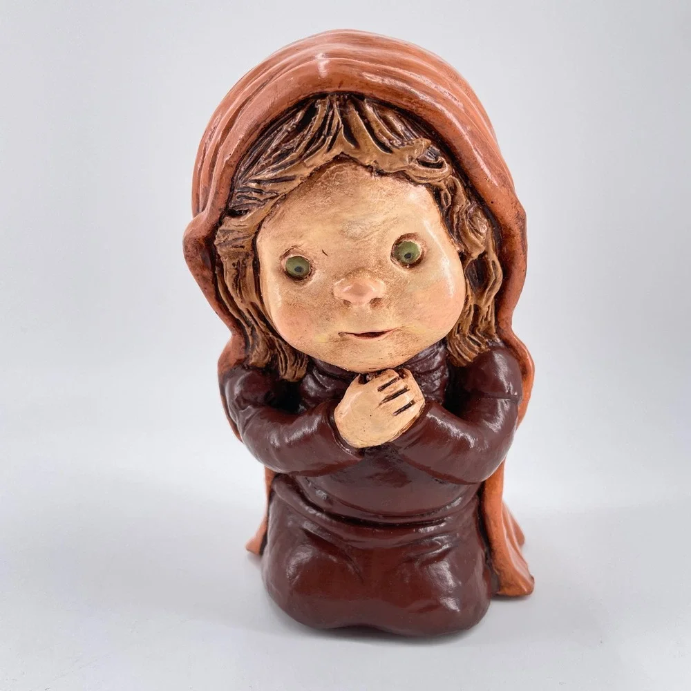 Carol Rardon Christmas Nativity Figure Mary Kneeling Praying Religious 1978